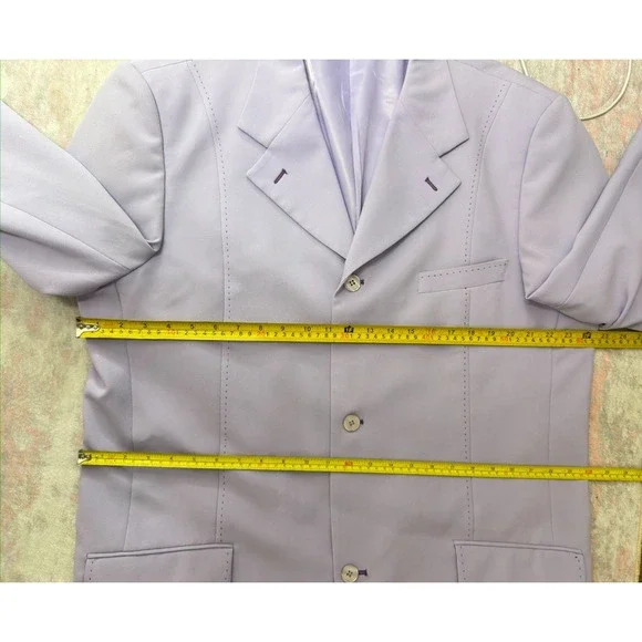 Falcone Mens 46L Single Breasted 2 Piece Suit Purple Blazer Jacket Wedding Pants